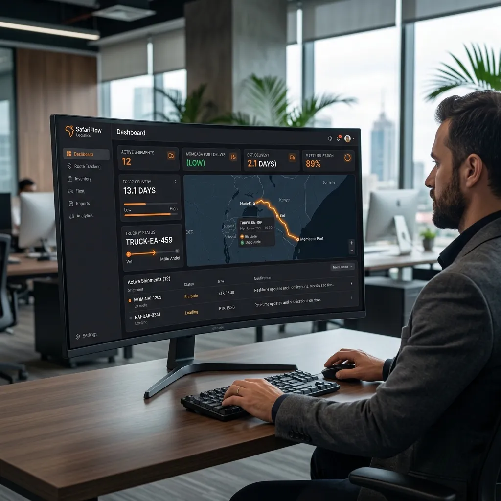 SafariFlow Logistics Dashboard Mockup